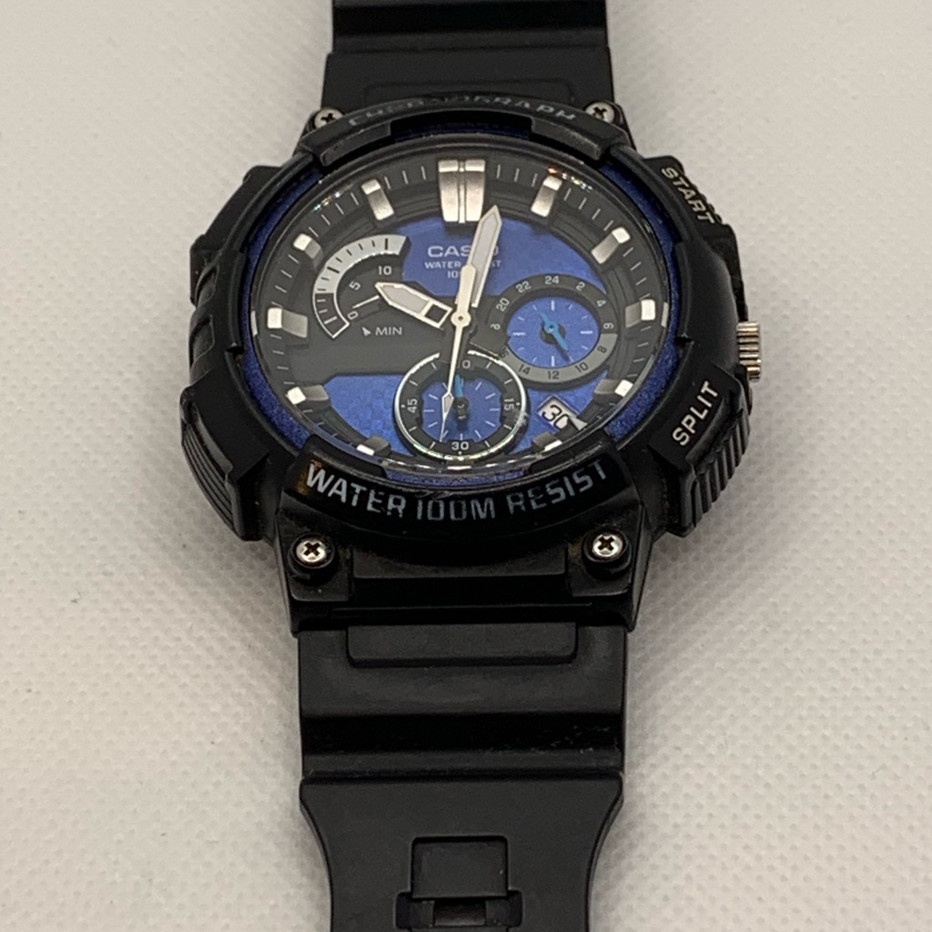 Casio Analog Blue Black Dial Chronograph Watch